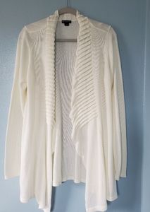 ND new direction white Cardigan sz Large
